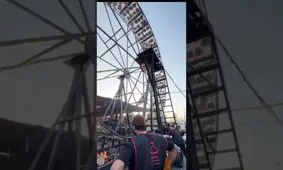 کباب کردن مرغ به شکل چرخ‌ و فلک در پیاده‌ روی اربعین/ ویدئو