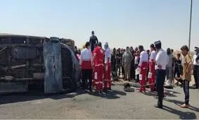 ۱۴ مصدوم و یک فوتی در سانحه رانندگی حامل زائران ایرنی در عراق