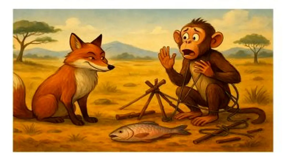 داستان روباه حیله‌گر و میمون ساده‌دل از کلیله و دمنه/ میمونی که با حرفهای روباه سلطان حیوانات شد