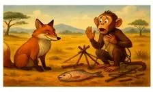 داستان روباه حیله‌گر و میمون ساده‌دل از کلیله و دمنه/ میمونی که با حرفهای روباه سلطان حیوانات شد