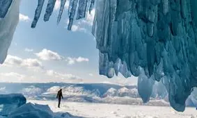 یخ زدن کشتی‌ ها در دریاچه بایکال