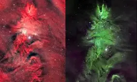 درخشش درخت کریسمس در دل فضا

