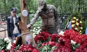 حضور دوستداران واگنر بر سر قبر یوگنی پریگوژین