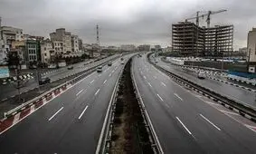 فرونشست آسفالت در اتوبان باکری 