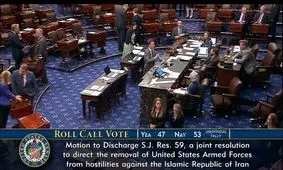 مجلس سنای آمریکا طرح کاهش اختیارات ترامپ درباره جنگ با ایران را رد کرد