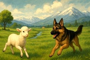 داستان سگ و بره/ رفاقت شجاعانه سگ وفادار و بره معصوم و راز وفاداری در چراگاه سبز