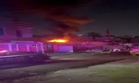 سوختن بخشی از ساختمان سفارت آمریکا در بغداد/ ویدئو
