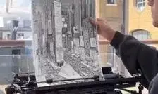 هنر مدرن؛ وقتی دستگاه چاپ، صحنه شب نیویورک را می‌سازد/ ویدئو