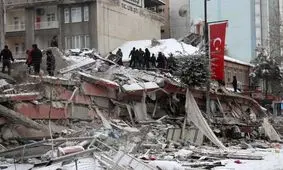 تصویری دلخراش از آوار محل هتل بازیکنان ایرانی

