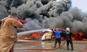 آتش‌سوزی در جایگاه پخش فرآورده‌های نفتی آبادان مهار شد / ویدئو