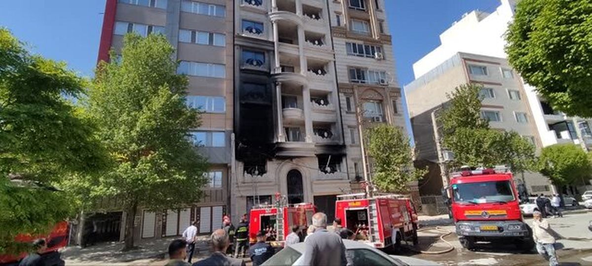 آتش سوزی ساختمان نیمه کاره 8 طبقه در کرمانشاه/ یک کارگر مصدوم شد