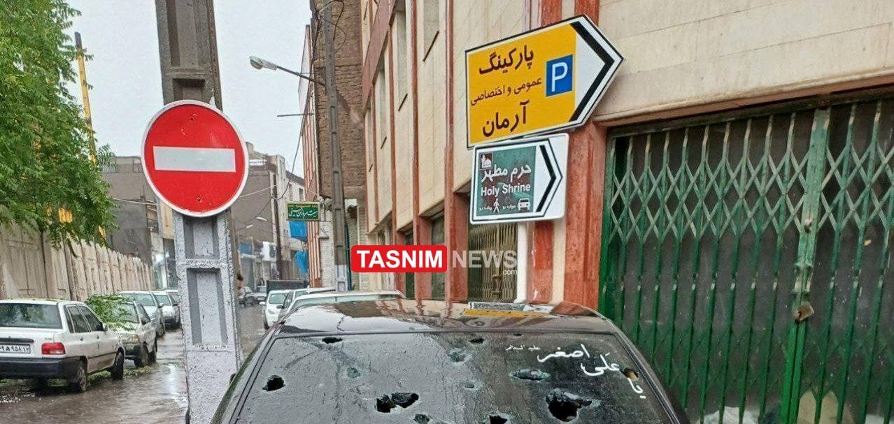 تصاویر: تگرگ شیشه خودروها را در مشهد شکست
