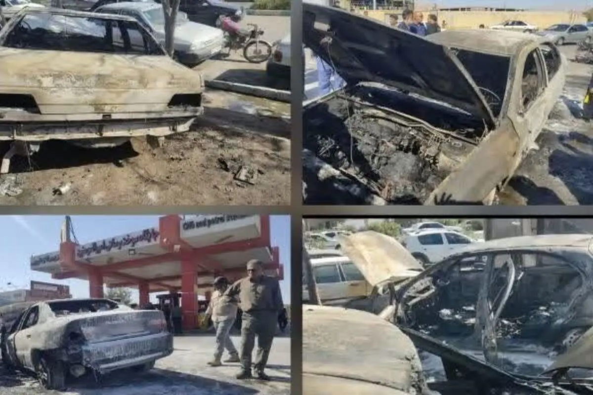 حریق سه خودرو در کرمان