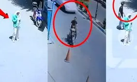 ویدئوی لحظه سرقت 15 ثانیه ای موبایل زن جوان تهرانی در خیابان خیام/ پلیس در حال شناسایی سارقان است