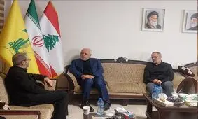 حضور ظریف در دفتر حزب‌الله در تهران برای عرض تسلیت

