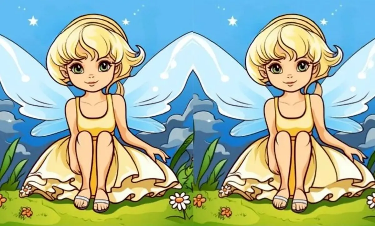 تست بینایی/ آیا میتوانید سه تفاوت تصویری پری نشسته بر روی زمین را پیدا کنید