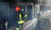 آتش سوزی گسترده در شهرک صنعتی در گرمسا