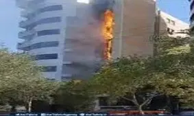 حریق برج زمرد مقابل دانشگاه تبریز مهار شد/ ویدئو