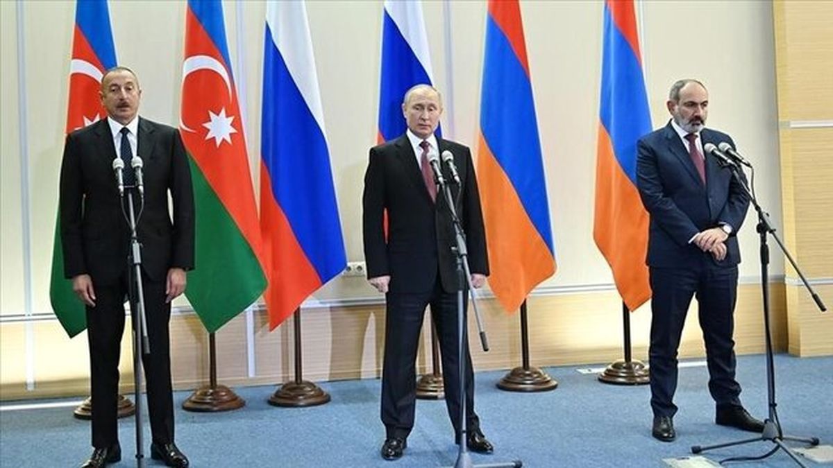 بیانیه مشترک رهبران روسیه، ارمنستان و جمهوری آذربایجان/ شاخه زیتون پوتین برای علی‌اف و پاشینیان
