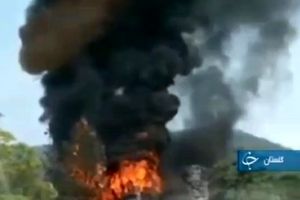 آبشار مصنوعی گرگان در آتش سوخت/ ویدئو


