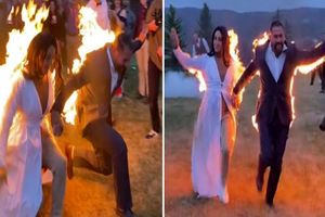 عروس و داماد خود را آتش زدند/ ویدئو