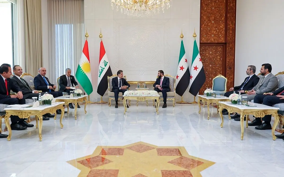 الشرع در دمشق میزبان نیچروان بارزانی شد/ رایزنی درباره روابط اربیل و دمشق و وضعیت کُرد‌ها در سوریه

