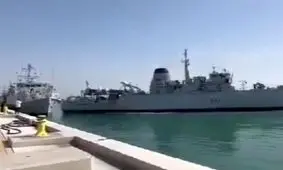 برخورد ۲ ناو انگلیسی با یکدیگر در بحرین/ ویدئو