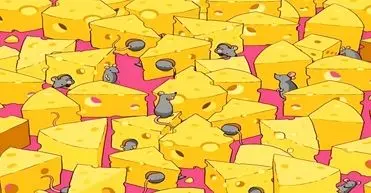 تست بینایی/ آیا می‌توانید تاس پنهان شده بین پنیرها و موش ها را در 6 ثانیه پیدا کنید؟ 