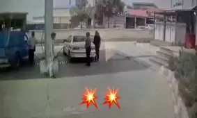 لحظه انفجار در جایگاه CNG صحنه در دوربین مداربسته در شهرستان صحنه/ ویدئو