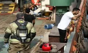 مهار آتش سوزی در کشتی تفریحی کیش

