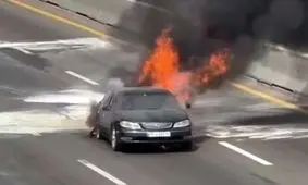 آتش گرفتن ماکسیما در بزرگراه آزادگان تهران/ ویدئو