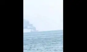 آتش سوزی کشتی خارجی در ساحل عسلویه/ویدئو