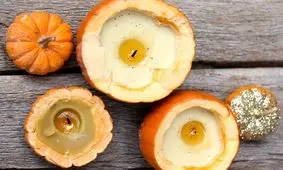 شمع های زیبا و معطر با کدو تنبل