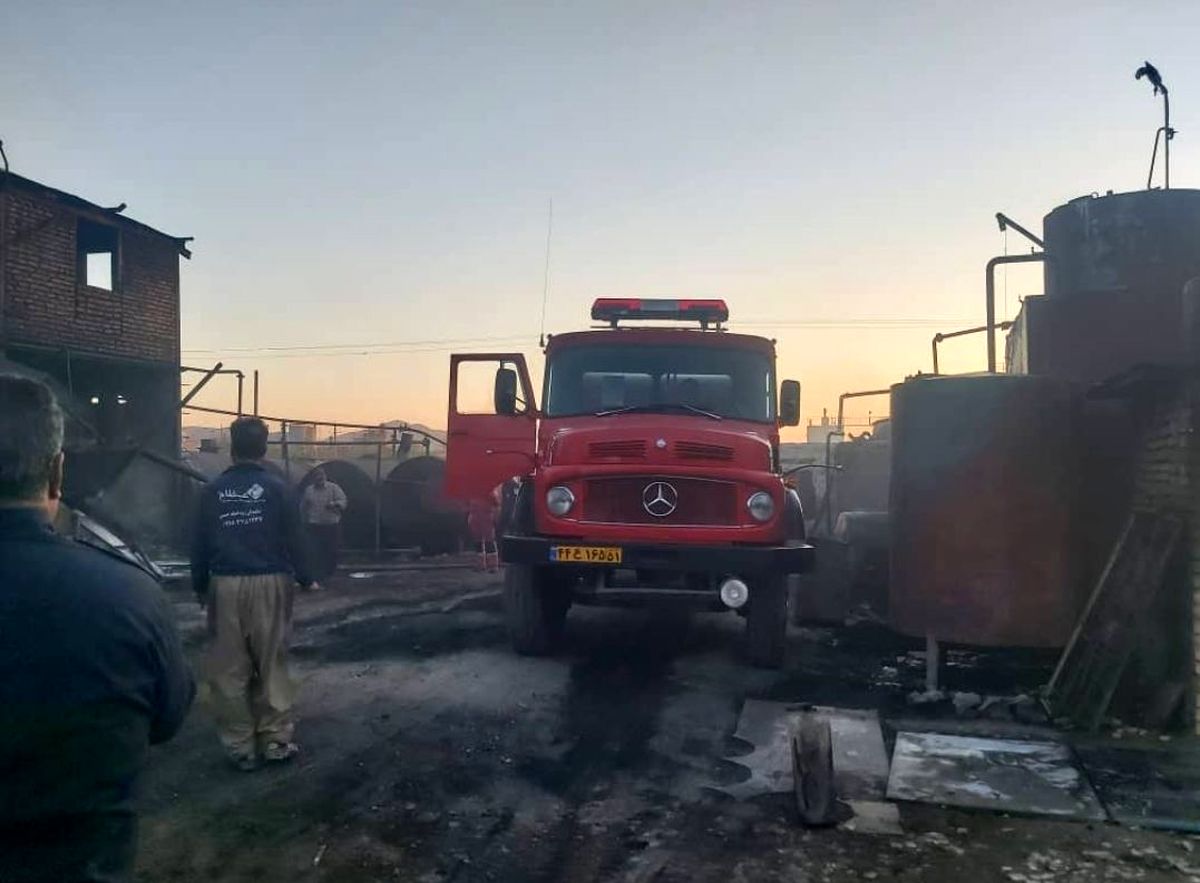 انفجار دیگ، علت آتش سوزی در کارخانه روغن قروه