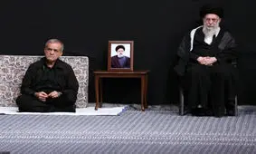 تصاویر بیشتری از پزشکیان در حضور رهبر انقلاب در مراسم عزاداری

