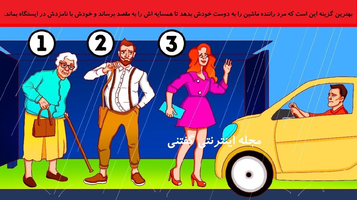 پاسخ بازی فکری سوار کردن فرد در ایستگاه