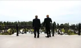 دیدار پزشکیان و الهام علی‌اف با چشم اندازی از ساحل خزر