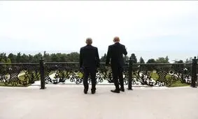 دیدار پزشکیان و الهام علی‌اف با چشم اندازی از ساحل خزر