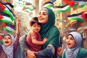 تصویرسازی هوش مصنوعی از جشن آزادسازی فلسطین 