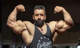 حضور هادی چوپان در کنار بزرگان تاریخ بدنسازی/ ویدئو