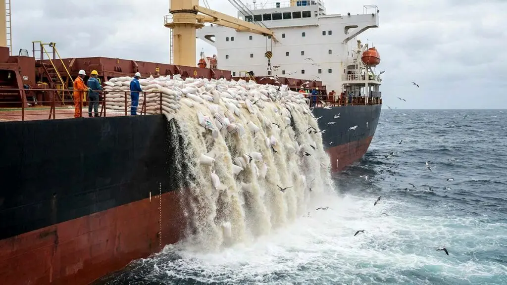 ادعای ریختن محموله های برنج در دریا نادرست است