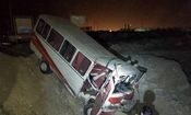 تصادف مینی بوس کارگران در عسلویه ۵ مصدوم بر جای گذاشت