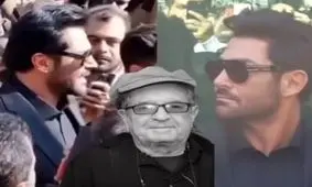 سلفی گرفتن تعدادی از مردم با محمدرضا گلزار در مراسم تشییع جنازه/ ویدئو 