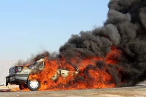 ۲ سرنشین خودروی سواری در آتش سوختند