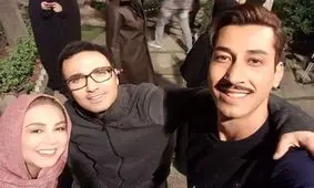 محمدرضا فروتن و بهنوش بختیاری در پشت صحنه «آقای سانسور»