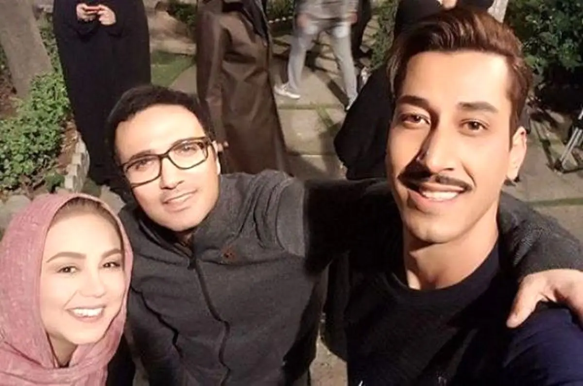 محمدرضا فروتن و بهنوش بختیاری در پشت صحنه «آقای سانسور»