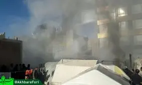 اتش سوزی گسترده در کمپ زلزله زدگان سرپل ذهاب/ فیلم