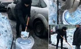 فیلم/ بارش برف آبی رنگ در روسیه