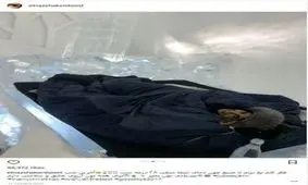 بازیگر سینما در دمای زیر 28 درجه خوابید