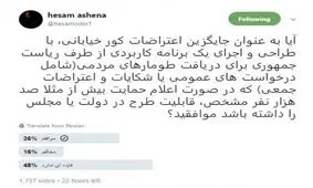 طرح آشنا برای جایگزینی اعتراضات خیابانی